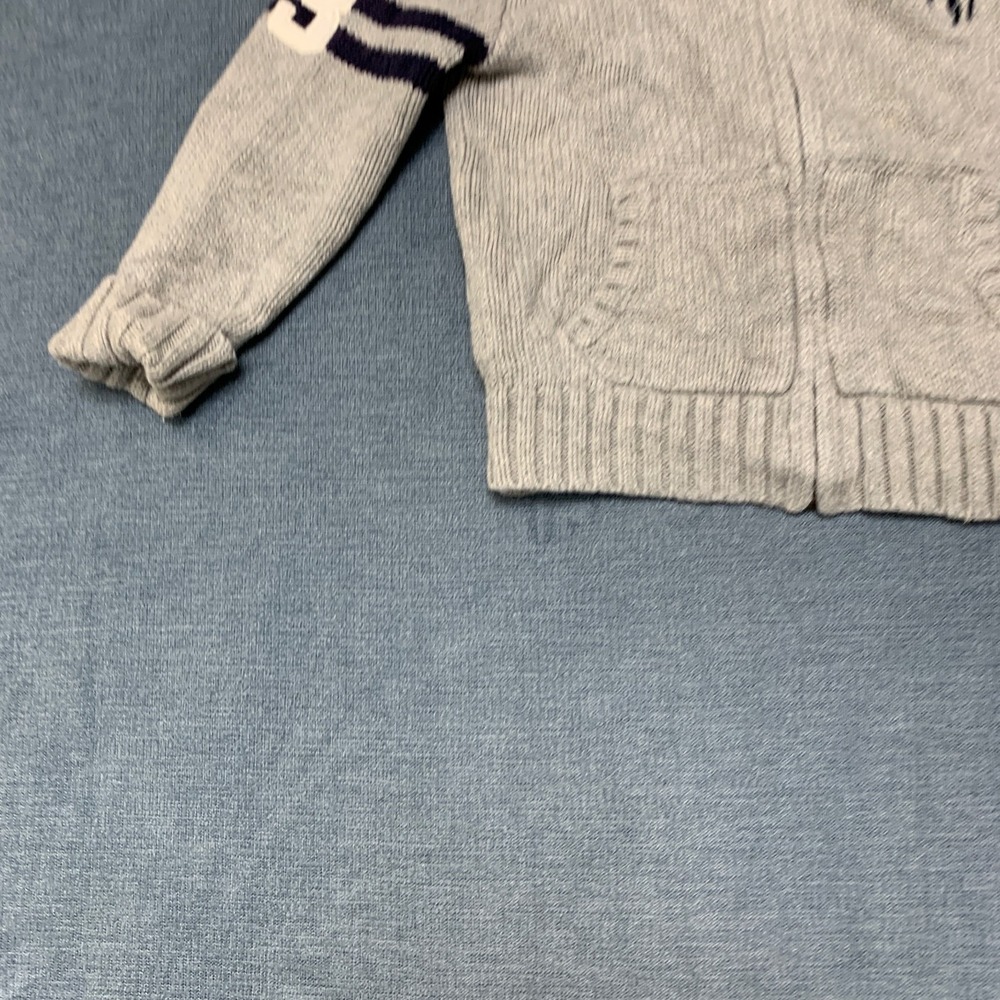 Polo Ralph Lauren Sweater Boys 24M Gray Embroidered Pony Logo Hooded Full Zip - Picture 2 of 14